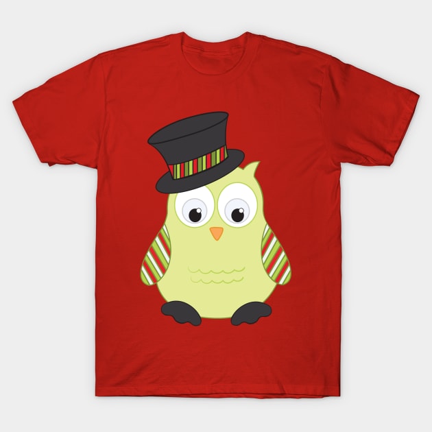 Cute Owl in Top Hat T-Shirt by painteddreamsdesigns